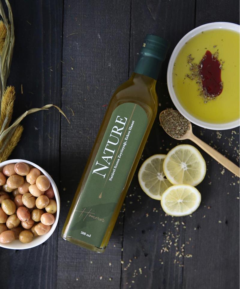 Homeros Erken Hasat Ekstra Sızma Zeytinyağ - Filtresiz Soğuk Sıkım 500 ML Şişe