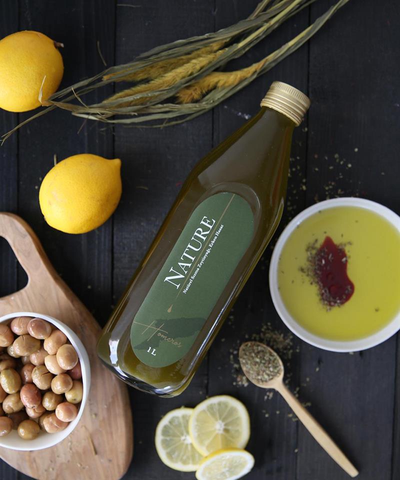Homeros Erken Hasat Ekstra Sızma Zeytinyağ - Filtresiz  Soğuk Sıkım 1 L Şişe